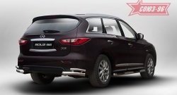 Защита заднего бампера из боковых двойных уголков Souz-96 (d 76-42) INFINITI JX35 (2012-2014)