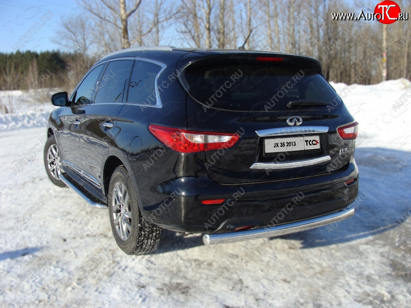 24 999 р. Защита заднего бампера (овальная) ТСС 75х42 мм  INFINITI JX35 (2012-2014)  с доставкой в г. Тамбов