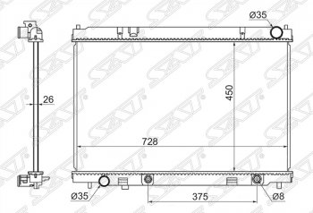 Радиатор двигателя (пластинчатый, АКПП) SAT INFINITI (Инфинити) M35 (М35)  Y50 (2004-2010), Nissan (Нисан) Skyline (Скайлайн)  V35 (2001-2007)