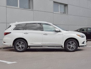 20 749 р. Широкая защита порогов с трубой диаметром 42 мм Russtal v1 INFINITI QX60 L50 рестайлинг (2016-2021)  с доставкой в г. Тамбов. Увеличить фотографию 3