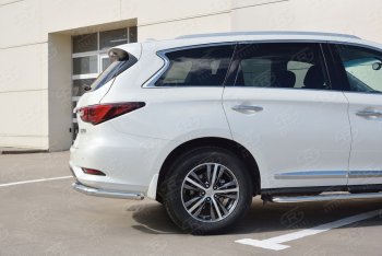 14 999 р. Защита заднего бампера (Ø63 мм уголки, нержавейка) SLITKOFF  INFINITI QX60  L50 (2016-2021) рестайлинг  с доставкой в г. Тамбов. Увеличить фотографию 1