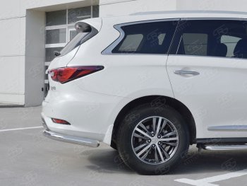 13 599 р. Защита заднего бампера (Ø76 мм уголки, нержавейка) SLITKOFF  INFINITI QX60  L50 (2016-2021) рестайлинг  с доставкой в г. Тамбов. Увеличить фотографию 2