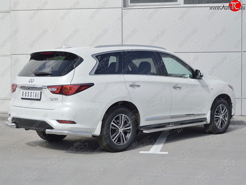 13 599 р. Защита заднего бампера (Ø76 мм уголки, нержавейка) SLITKOFF  INFINITI QX60  L50 (2016-2021) рестайлинг  с доставкой в г. Тамбов