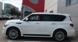 14 999 р. Защита порогов из круглой укороченной трубы диаметром 42 мм Russtal INFINITI QX80 Z62 1-ый рестайлинг (2014-2018)  с доставкой в г. Тамбов. Увеличить фотографию 4