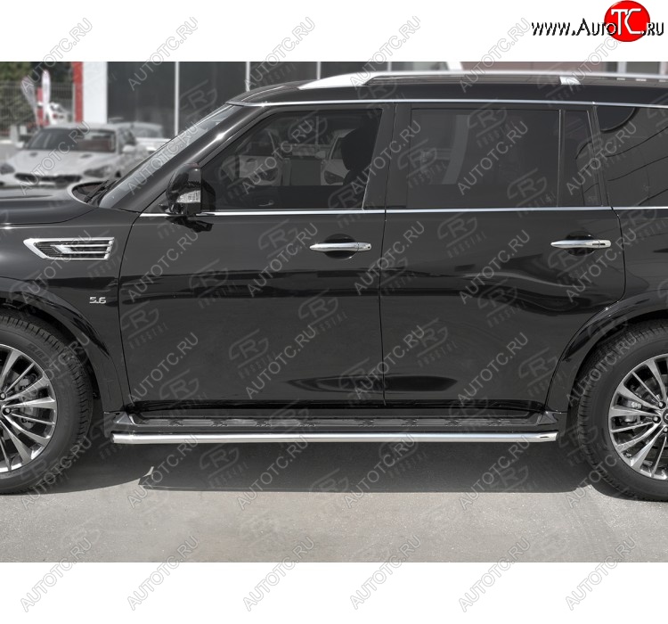 14 549 р. Защита порогов (Ø42 мм, нержавейка) SLITKOFF INFINITI QX80 Z62 2-ой рестайлинг (2018-2024)  с доставкой в г. Тамбов