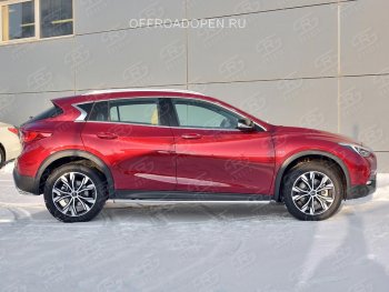 15 899 р. Защита порогов (Ø42 мм) SLITKOFF INFINITI QX30 H15E (2016-2020) (Вариант 3 (круглые торцы под 90°))  с доставкой в г. Тамбов. Увеличить фотографию 3