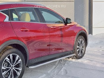 30 999 р. Порожки для ног (труба Ø42) SLITKOFF  INFINITI QX30  H15E (2016-2020) (Вариант 3 (лист нерж, проф. нерж))  с доставкой в г. Тамбов. Увеличить фотографию 3