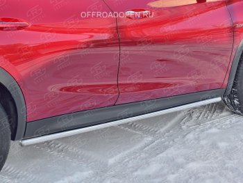 16 549 р. Защита порогов (Ø63 мм) SLITKOFF INFINITI QX30 H15E (2016-2020) (Вариант 2 (пластиковые заглушки))  с доставкой в г. Тамбов. Увеличить фотографию 4