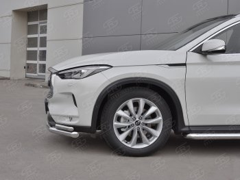 21 749 р. Защита переднего бампера (2 трубы Ø63 и 42 мм, нержавейка) SLITKOFF INFINITI Qx50 J55 (2017-2022)  с доставкой в г. Тамбов. Увеличить фотографию 4