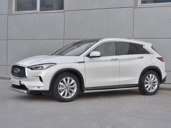 15 649 р. Защита переднего бампера (Ø75х42 дуга, нержавейка) Russtal INFINITI Qx50 J55 (2017-2022)  с доставкой в г. Тамбов. Увеличить фотографию 3