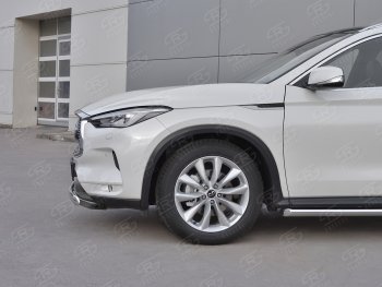 15 649 р. Защита переднего бампера (Ø75х42 дуга, нержавейка) Russtal INFINITI Qx50 J55 (2017-2022)  с доставкой в г. Тамбов. Увеличить фотографию 4