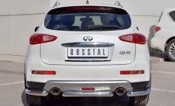 9 949 р. Защита заднего бампера (Ø63 мм уголки, нержавейка) Russtal  INFINITI Qx50  J50 (2015-2018) рестайлинг  с доставкой в г. Тамбов. Увеличить фотографию 1