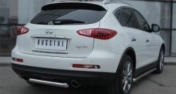 Одинарная защита заднего бампера из короткой трубы диаметром 63 мм Russtal INFINITI Qx50 J50 дорестайлинг (2013-2016)