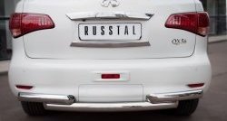 Защита заднего бампера (Ø76 мм, нержавейка) Russtal INFINITI QX56 Z62 (2010-2013)