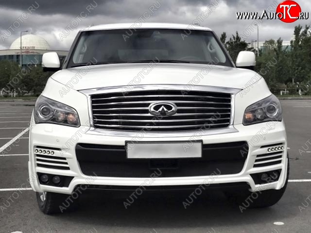 42 299 р. Передний бампер MzSpeed INFINITI QX56 Z62 (2010-2013) (Неокрашенный)  с доставкой в г. Тамбов