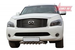 17 909 р. Защита переднего бампера Souz-96 (d76) INFINITI QX56 Z62 (2010-2013)  с доставкой в г. Тамбов. Увеличить фотографию 2