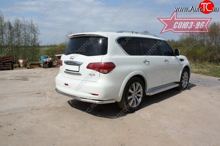 16 739 р. Защита заднего бампера Souz-96 (d60) INFINITI QX56 Z62 (2010-2013)  с доставкой в г. Тамбов