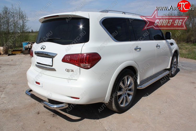 18 359 р. Защита заднего бампера с проступью Souz-96 (d76) INFINITI QX56 Z62 (2010-2013)  с доставкой в г. Тамбов