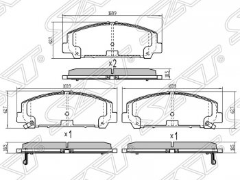 1 479 р. Колодки тормозные SAT (передние) INFINITI QX56 Z62 (2010-2013)  с доставкой в г. Тамбов. Увеличить фотографию 1