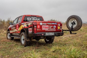 70 999 р. Бампер задний силовой РИФ (стандарт) Isuzu D-Max RT85,TFR ExtendedCab рестайлинг (2015-2021) (С квадратом под фаркоп, калиткой и фонарями)  с доставкой в г. Тамбов. Увеличить фотографию 5