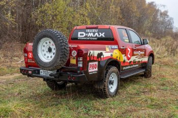 70 999 р. Бампер задний силовой РИФ (стандарт) Isuzu D-Max RT85,TFR ExtendedCab рестайлинг (2015-2021) (С квадратом под фаркоп, калиткой и фонарями)  с доставкой в г. Тамбов. Увеличить фотографию 6