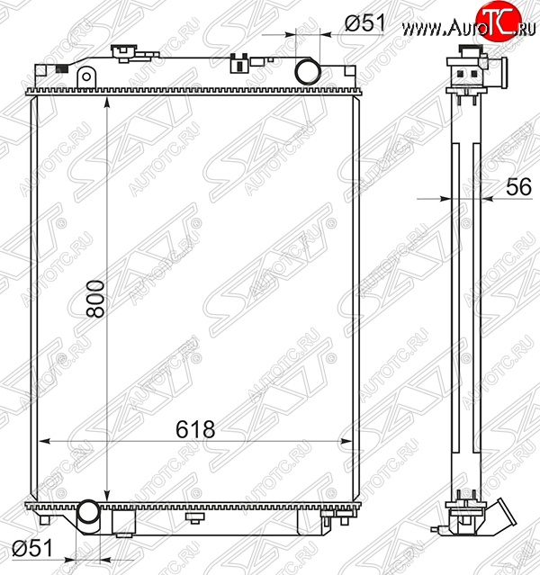 26 999 р. Радиатор двигателя SAT (пластинчатый, МКПП) Isuzu Elf (NPR75)  дорестайлинг (2006-2014)  с доставкой в г. Тамбов