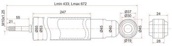 2 379 р. Газовый упор капота SAT  Isuzu Elf (NPR75) (1993-2004), Toyota Land Cruiser  J70 (1984-2004)  с доставкой в г. Тамбов. Увеличить фотографию 1