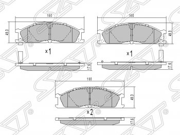 1 499 р. Колодки тормозные SAT (передние) Nissan Navara 2 D40 дорестайлинг (2004-2010)  с доставкой в г. Тамбов. Увеличить фотографию 1