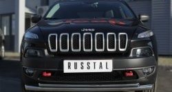 Защита переднего бампера (Trailhawk 2 трубыØ63 и 42 мм, нержавейка) Russtal Jeep Cherokee KL дорестайлинг (2014-2017)