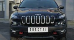 Защита переднего бампера (Trailhawk Ø42 мм волна, нержавейка) Russtal Jeep Cherokee KL дорестайлинг (2014-2017)