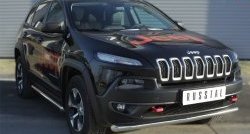 13 899 р. Одинарная защита переднего бампера (Trailhawk 63 мм) SLITKOFF  Jeep Cherokee  KL (2014-2017) дорестайлинг  с доставкой в г. Тамбов. Увеличить фотографию 2