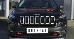 Одинарная защита переднего бампера (Trailhawk 63 мм) Russtal Jeep Cherokee KL дорестайлинг (2014-2017)