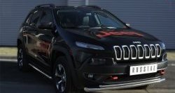 17 849 р. Защита порогов из круглой (Trailhawk, нержавейка 63 мм) SLITKOFF  Jeep Cherokee  KL (2014-2017) дорестайлинг  с доставкой в г. Тамбов. Увеличить фотографию 4