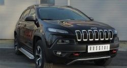 21 699 р. Подножки для ног (Trailhawk нержавейка d42 мм) SLITKOFF  Jeep Cherokee  KL (2014-2017) дорестайлинг  с доставкой в г. Тамбов. Увеличить фотографию 4