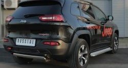 16 699 р. Защита заднего бампера (Trailhawk, Ø75x42 мм, нержавейка) Russtal Jeep Cherokee KL дорестайлинг (2014-2017)  с доставкой в г. Тамбов. Увеличить фотографию 2