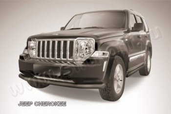 Защита переднего бампера их трубы d76 Slitkoff Jeep Cherokee KL дорестайлинг (2014-2017)