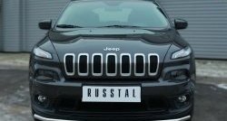 12 799 р. Одинарная защита переднего бампера из трубы диаметром 42 мм SLITKOFF  Jeep Cherokee  KL (2014-2017) дорестайлинг  с доставкой в г. Тамбов. Увеличить фотографию 2