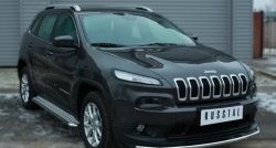 12 799 р. Одинарная защита переднего бампера из трубы диаметром 42 мм SLITKOFF  Jeep Cherokee  KL (2014-2017) дорестайлинг  с доставкой в г. Тамбов. Увеличить фотографию 3