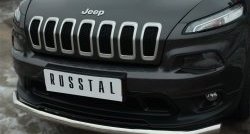 16 949 р. Одинарная защита переднего бампера диаметром 63 мм Russtal Jeep Cherokee KL дорестайлинг (2014-2017)  с доставкой в г. Тамбов. Увеличить фотографию 2