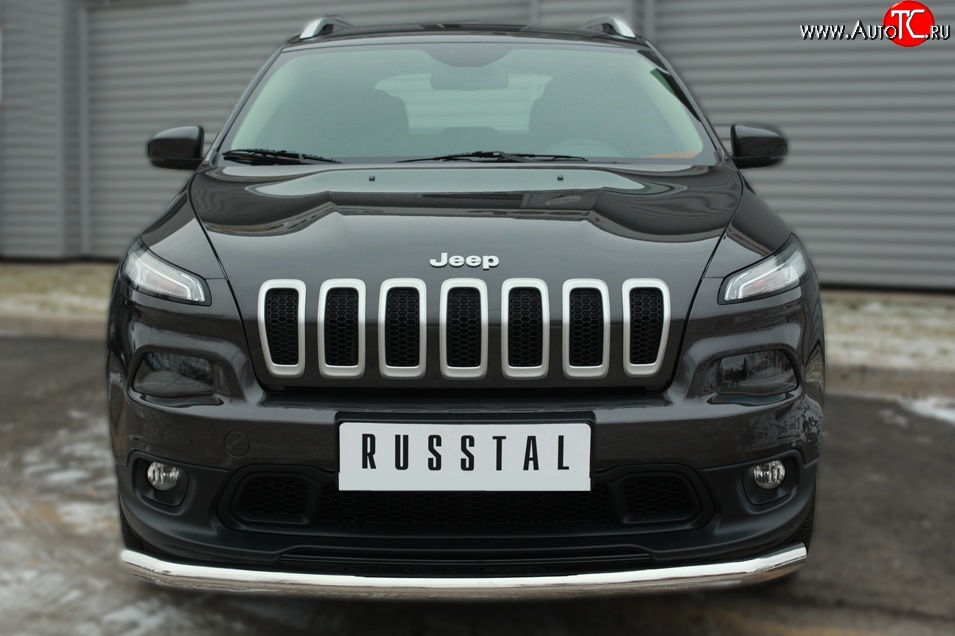 16 949 р. Одинарная защита переднего бампера диаметром 63 мм Russtal Jeep Cherokee KL дорестайлинг (2014-2017)  с доставкой в г. Тамбов