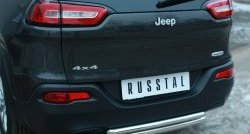 16 499 р. Защита заднего бампера (Ø63 и 42 мм, нержавейка) SLITKOFF  Jeep Cherokee  KL (2014-2017) дорестайлинг  с доставкой в г. Тамбов. Увеличить фотографию 2