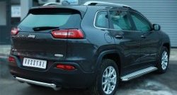 13 199 р. Одинарная защита заднего бампера из трубы диаметром 63 мм SLITKOFF Jeep Cherokee KL дорестайлинг (2014-2017)  с доставкой в г. Тамбов. Увеличить фотографию 3