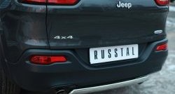 16 849 р. Защита заднего бампера (Ø75x42 мм, нержавейка) Russtal Jeep Cherokee KL дорестайлинг (2014-2017)  с доставкой в г. Тамбов. Увеличить фотографию 3