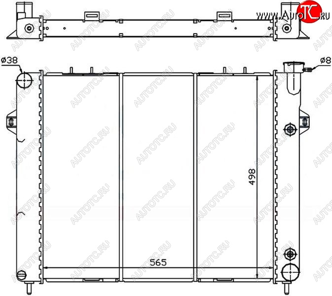 9 599 р. Радиатор двигателя SAT (пластинчатый, 5.2/5.9, АКПП)  Jeep Grand Cherokee  ZJ (1993-1998)  с доставкой в г. Тамбов