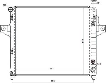 Радиатор двигателя SAT (пластинчатый, 4.7, МКПП/АКПП) Jeep (Джип) Grand Cherokee (Гран)  WJ (1998-2005) WJ