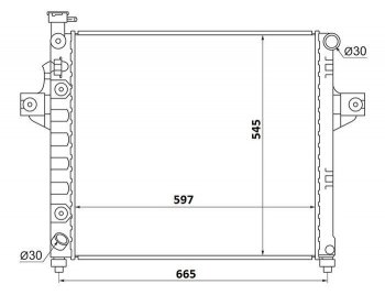 Радиатор двигателя SAT (пластинчатый, 4.0, МКПП/АКПП) Jeep (Джип) Grand Cherokee (Гран)  WJ (1998-2005) WJ