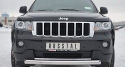 Одинарная защита переднего бампера диаметром 76 мм SLITKOFF Jeep (Джип) Grand Cherokee (Гран)  WK2 (2010-2013) WK2 дорестайлинг