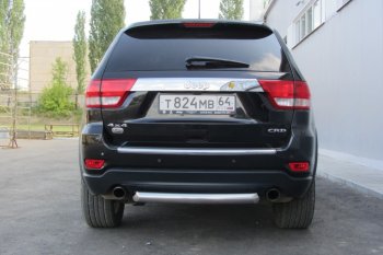 8 899 р. Защита заднего бампера из трубы d76 Slitkoff (короткая) Jeep Grand Cherokee WK2 дорестайлинг (2010-2013) (Цвет: серебристый)  с доставкой в г. Тамбов. Увеличить фотографию 2