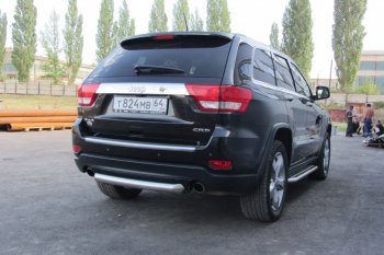 8 899 р. Защита заднего бампера из трубы d76 Slitkoff (короткая) Jeep Grand Cherokee WK2 дорестайлинг (2010-2013) (Цвет: серебристый)  с доставкой в г. Тамбов. Увеличить фотографию 4