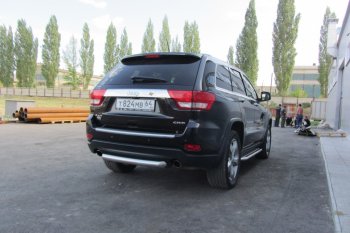 8 899 р. Защита заднего бампера из трубы d76 Slitkoff (короткая) Jeep Grand Cherokee WK2 дорестайлинг (2010-2013) (Цвет: серебристый)  с доставкой в г. Тамбов. Увеличить фотографию 5